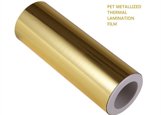 1 ίντσες Καλή αντοχή Μεταλλωμένη θερμική λαμινοποιητική ταινία Χρυσό Ασημένιο Αλουμίνιο PET ταινία ρολό