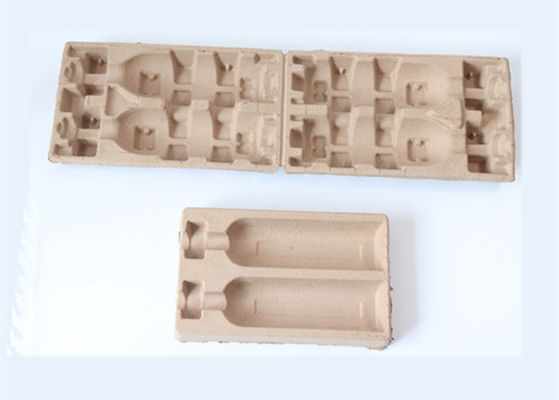 Biodegradable Brown Color Recycled Molded Paper Pulp Tray Packaging For Electronic Components Parts