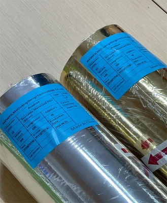 Good price Εκτυπώσιμη μεταλλωμένη ταινία BOPP, θερμική ταινία ασημιού/χρυσού στιγματισμού σε απευθείας σύνδεση